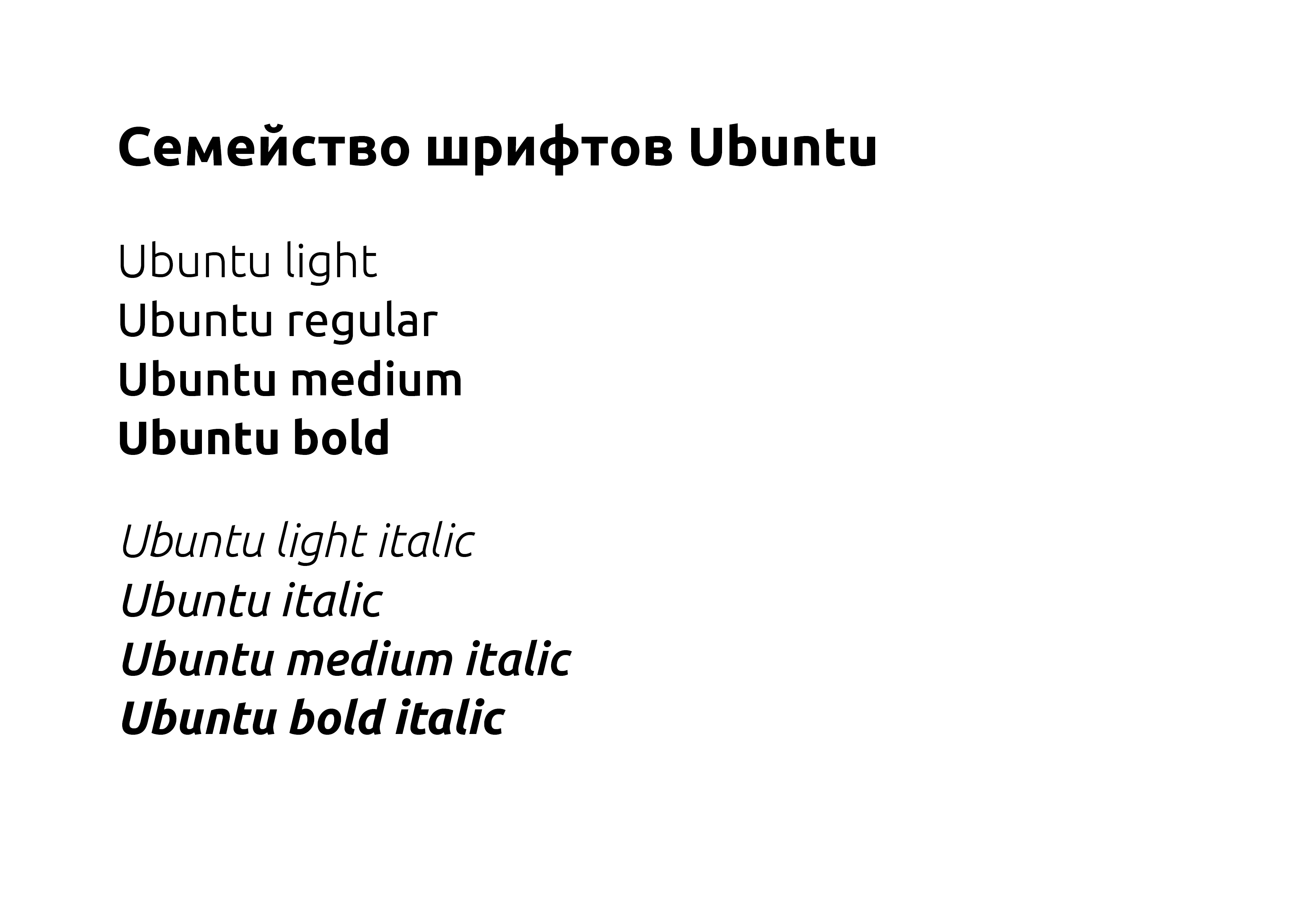 Семейство шрифтов Ubuntu
