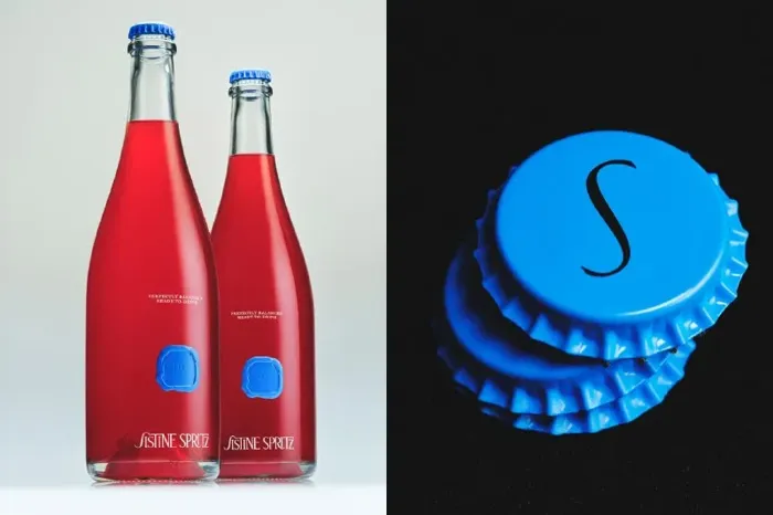Стильное оформление бутылок итальянского шпритца Sistine Spritz — визуальная система