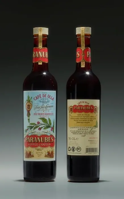 Оформление бутылки мексиканского ликёра Paranubes Café de Olla — визуальная система