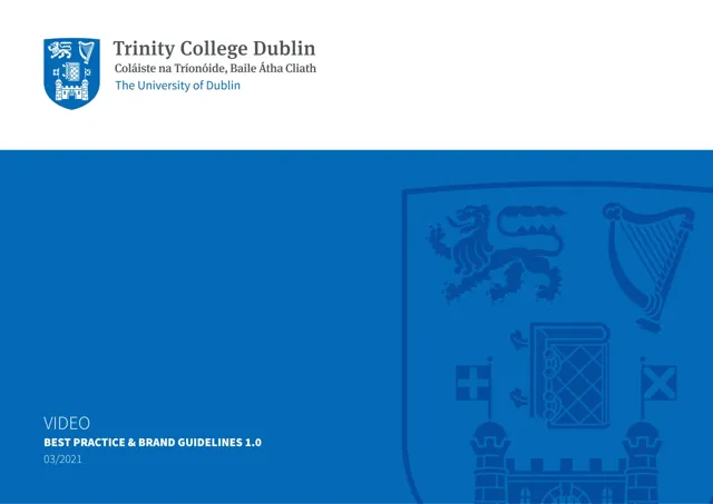 Trinity College Dublin — гайд по фирменному стилю 2021 — страница 1