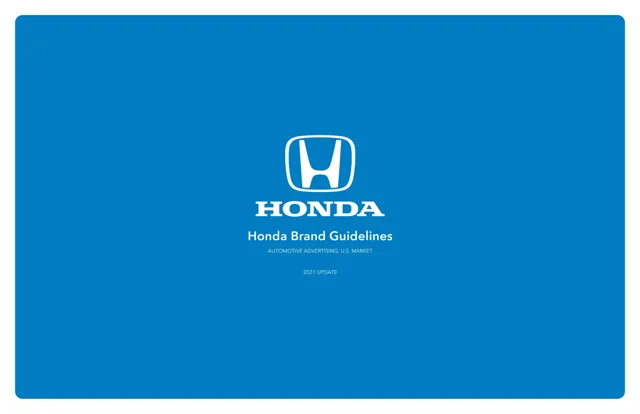 Honda — гайд по фирменному стилю 2021 — страница 1