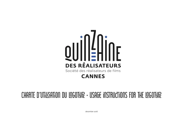 Quinzaine des Réalisateurs – Cannes — гайд по фирменному стилю 2018 — страница 1