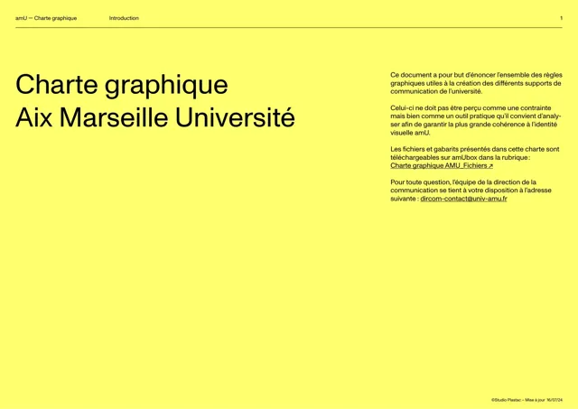 Aix-Marseille Université — гайд по фирменному стилю 2024 — страница 1