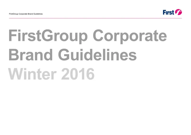 FirstGroup — гайд по фирменному стилю 2016 — страница 1
