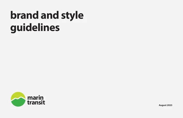 Marin Transit — гайд по фирменному стилю 2023 — страница 1