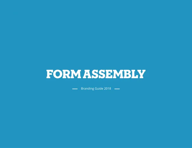 Form Assembly — обложка 2018