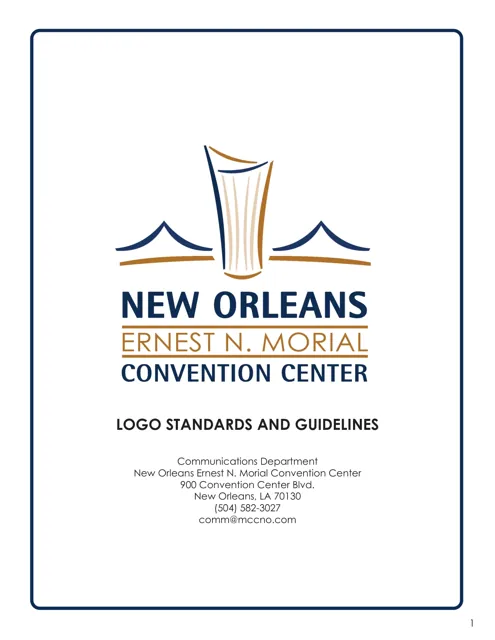 New Orleans Ernest N. Morial Convention Center — гайд по фирменному стилю 2022 — страница 1
