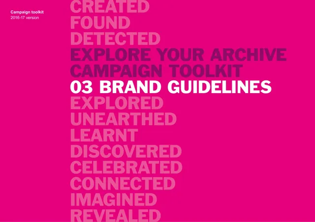 Explore Your Archive — гайд по фирменному стилю 2016 — страница 1