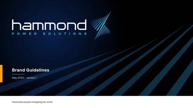 Hammond Power Solutions — гайд по фирменному стилю 2023 — страница 1