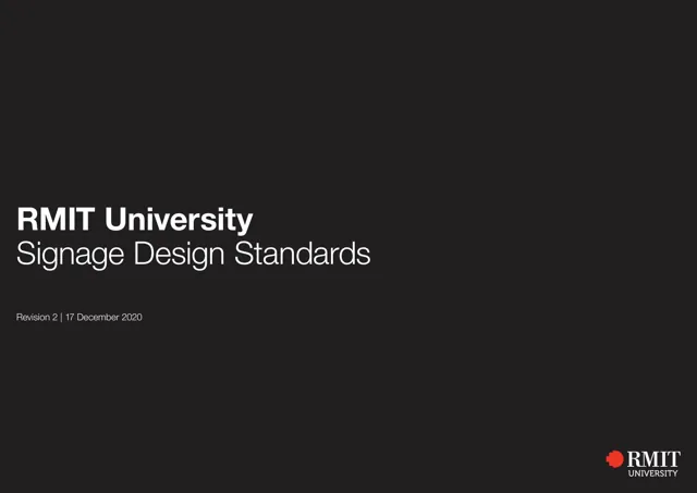 Rmit University Signage — гайд по фирменному стилю 2020 — страница 1