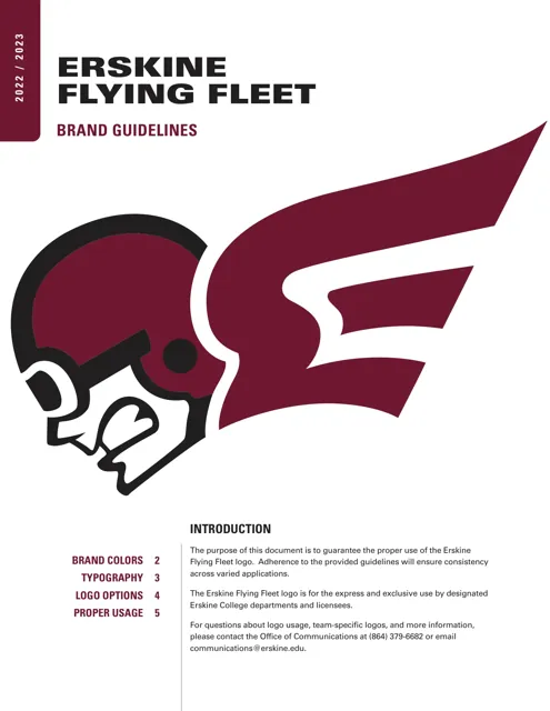 Erskine College Flying Fleet Athletics — обложка 2023