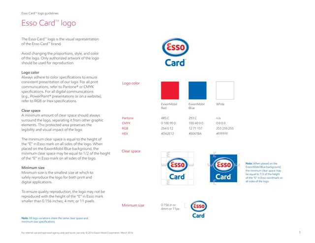 Esso Card — обложка 2016
