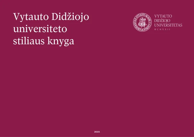 Vytautas Magnus University — гайд по фирменному стилю 2021 — страница 1