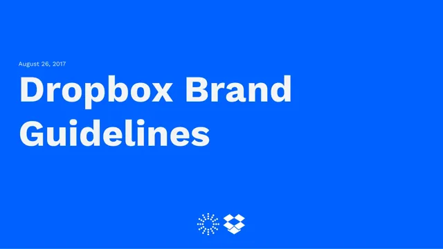 Dropbox — гайд по фирменному стилю 2017 — страница 1