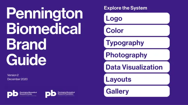 Pennington Biomedical — гайд по фирменному стилю 2020 — страница 1