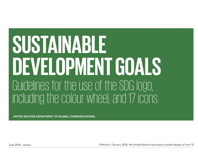 Sustainable Development Goals — обложка 2019