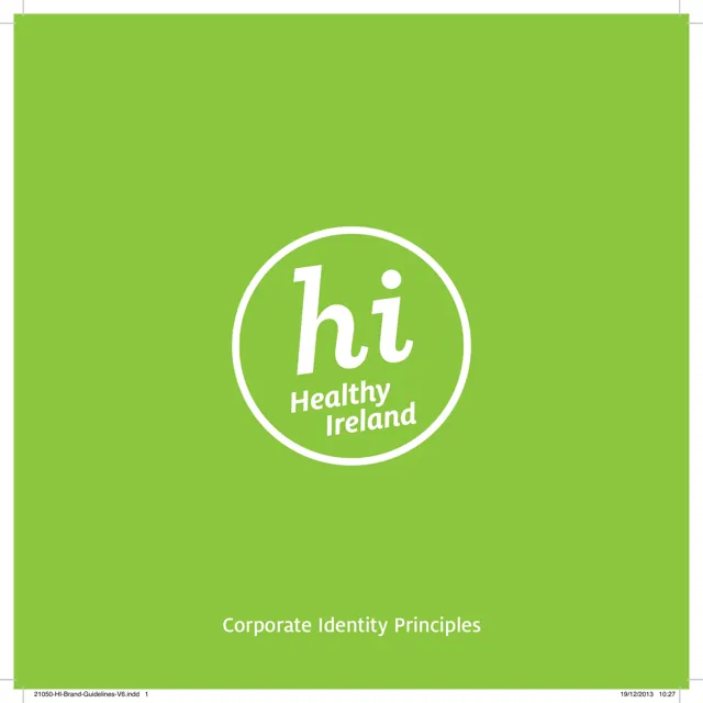Healthy Ireland — гайд по фирменному стилю 2013 — страница 1