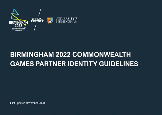 Birmingham 2022 Commonwealth Games — гайд по фирменному стилю 2020 — страница 1