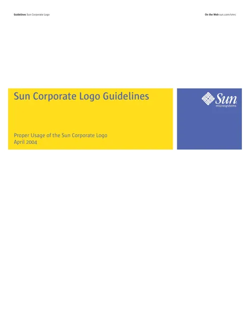 Sun Microsystems — гайд по фирменному стилю 2004 — страница 1